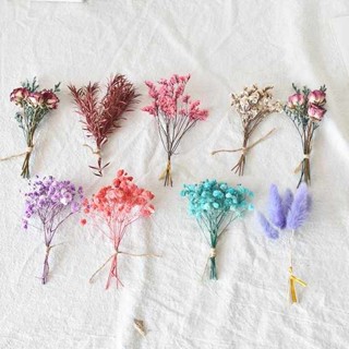 花束包裝紙 金莎花束 花束 滿天星水晶草乾燥花花束車用裝飾玫瑰小花束桌面擺件diy永生花花材