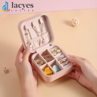 LACYES拉鍊珠寶收納盒,項鍊戒指包裝盒天鵝絨首飾盒,時尚配件方塊展示便攜的耳環收納架旅行