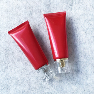 10個起賣 【現貨】100g紅色化妝品軟管100ml亞克力高檔包材洗面乳分裝空瓶