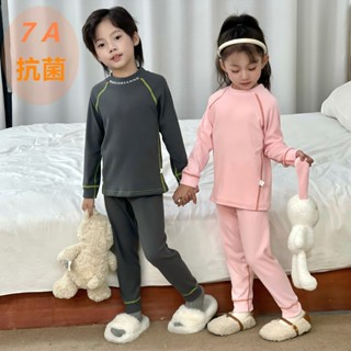 💕臺灣出貨💕 兒童7A抗菌大紅傢居年服內衣套裝鞦鼕男女童寶寶保暖無骨德絨兩件