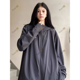 冰絲連帽防曬衣女夏季輕薄寬鬆透氣外套oversize戶外登山運動上衣Xuan🥨