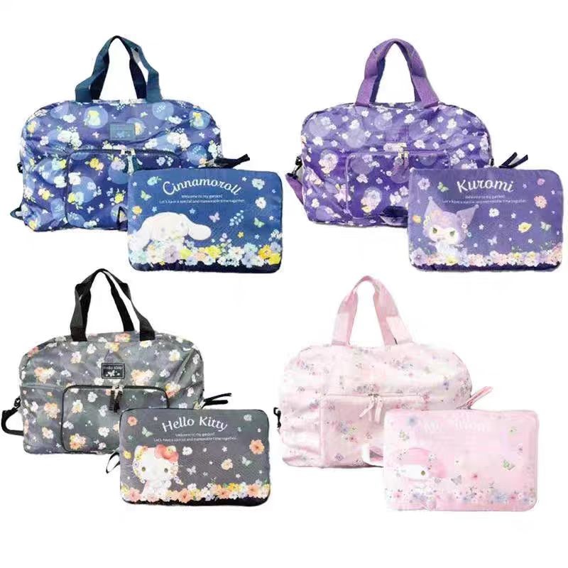 [嘟嘟B]日系卡通大容量防水行李包可套拉桿箱旅行包可折疊雙拉鏈手提收納包多功能輕便短途旅行袋 OGIO