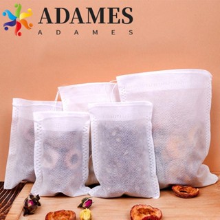 ADAMES100件一次性咖啡袋,抽繩無紡布帶繩子的茶濾袋,多尺寸可抽拉大的泡茶器廚房