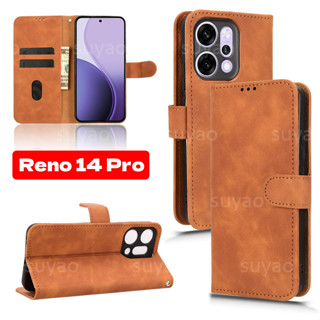 適用於 Oppo Reno 14 Pro 14Pro 5G 手機殼支架翻蓋皮套 Reno14Pro Reno14 錢包
