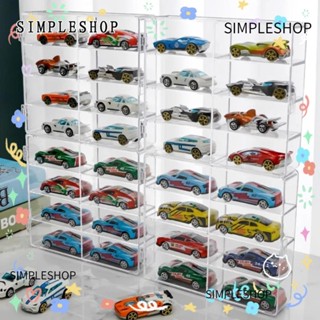 SIMPLESHOP 1/4 件亞克力櫥櫃架,防塵多用途汽車展示盒,可堆疊模型汽車展示收納盒透明汽車儲物盒兒童