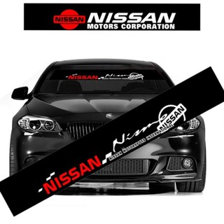 NISSAN 汽車擋風玻璃擋風玻璃貼紙黑色裝飾貼紙適用於日產 March Almera Note Livina Juke