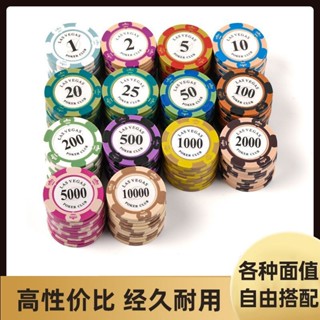 【現貨】 德州撲克籌碼幣棋牌室專用高級積分代幣卡片麻將牌機高檔耐磨籌碼Texas Hold'em Chip Coin C