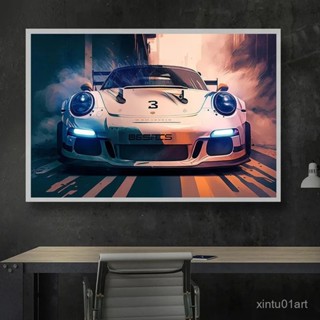 911 GT3 RS 汽車一代超級跑車海報 Canvsa 印刷畵家居裝飾墻壁藝術裝飾禮物送給汽車愛好者無框 ZD4B