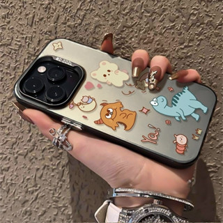 歐美風卡通趣味小動物手機殼硬殼防震13 16 11 15 Pro相容iPhone 16 15 14 13 12 11 P