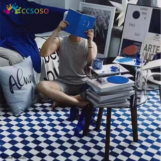 Ins風格棋盤格圖案地毯大面積客廳沙發茶几墊加厚耐磨防滑臥室床頭地毯