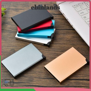 LUCKY-EBINLANDS 信用卡夾,鋁合金彈出式 RFID 卡,創意防盜錢包自動身份證保護錢包商務
