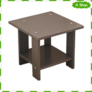 [WishshopeeljjTW] 木製雙層邊桌筆記本電腦桌臥室傢俱現代多功能 30x30x31cm 咖啡桌
