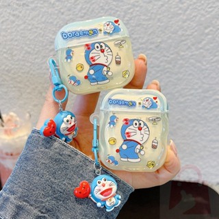 哆啦A夢 帶掛件 Airpods4代 3代 1/2代 藍芽無線耳機保護套Airpods pro/pro2 防摔耳機套
