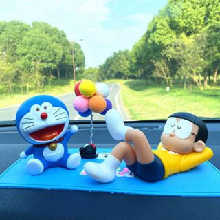 ✨哆啦A夢大雄車用擺件睡覺大雄和藍胖汽車公仔車內中控臺動漫飾品25.06.04