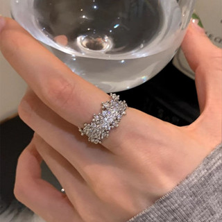 璀璨星空~精緻輕奢超閃滿天星滿鑽鋯石戒指女ins小眾設計感食指戒