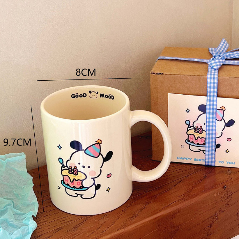 可愛的 Pochacco 小狗印花陶瓷飲水杯,適合日常使用