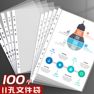 ‹活頁袋› 現貨 [91%好評率]透明活頁袋11孔資料冊內芯a4檔案夾打孔資料冊插頁袋辦公 收納袋