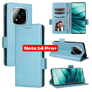 適用於 Redmi Note 14 Pro Plus ProPlus Pro+ 手機殼翻蓋皮革錢包卡殼 Note14Pr
