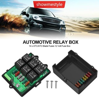 [SES] 汽車繼電器盒保險絲繼電器盒保險絲面板,帶 6 路繼電器和 14 x ATC/ATO 刀片保險絲 12 伏保險
