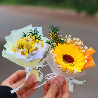 花束包裝紙 乾燥花束 畢業花束 車用迷你花束出風口創意永生繡球玫瑰乾燥花汽車裝飾擺件空調伴手禮