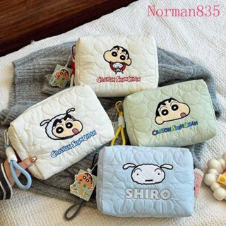 NORMAN太空棉化妝包,蠟筆小新多功能卡通化妝包包,尼龍洗漱用品收納盒大容量旅行洗漱包購物