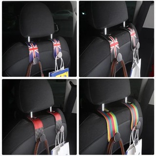 Mini Cooper R55 F56 F60 F55 R56 R60 R50 R53真皮汽車座椅靠背頭枕掛鉤衣架收納裝