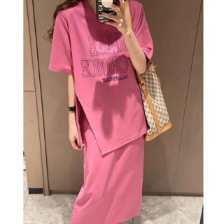 新款免運 熱銷 全網最低價夏季新款韓版時尚兩件套裝女減齡半身裙子寬鬆上衣顯瘦休閒連衣裙