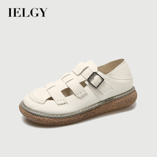 IELGY 包頭羅馬涼鞋女復古鏤空透氣