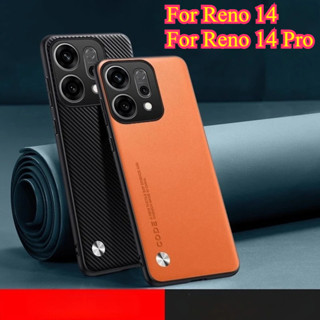 適用於 Reno 14 Pro 5G Reno14 純 PU 皮手機殼適用於 OPPO Reno 14Pro 啞光保護套