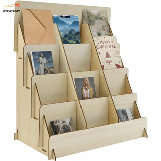 木製貼紙展示架 4 層賀卡展示架,用於明信片小冊子照片圖片 SHOPSKC3732