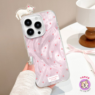 簡約波點手機殼適用於 iPhone 16Pro Max girl 11 12mini 13Pro Max 14Plus