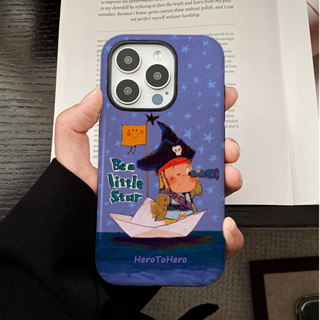 卡通趣味海盜船船長菲林二合一手機殼防震適用於13 16 11 15 Pro相容iPhone 16 15 14 13 12