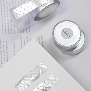 【湘湘小舖❤️】人生磁帶Lifetape｜星星燙銀和紙膠帶GLITTER磨砂銀韓系裝飾拉條手賬