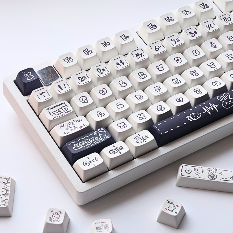 可愛蘿蔔兔鍵帽FA高度創意機械鍵盤帽寧芝atk68 75 v98 S99 104
