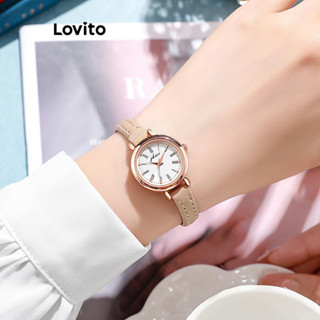 Lovito 優雅的女士素色防水石英手錶 LFA37120