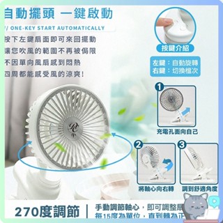 【自動擺頭小夾扇】 電風扇 夾式電風扇 風扇 小風扇 USB風扇 桌上型電風扇 夾扇 哈囉【DR356】