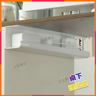 臺灣出貨🔥桌下理線架 免打孔插座理線槽 電線收納槽 電腦桌底插座固定架 桌底電線插座置物盒 桌底集線器