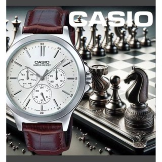 近全新 CASIO 手錶 Metallic 計時器 銀 設計概念 皮革 mercari 日本直送 二手