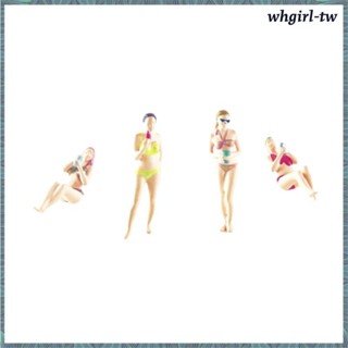 [WhgirlTW] 4x 1:64 沙灘女孩模型樹脂人物人物佈置 DIY 場景火車站佈置童話花園沙盤微景觀