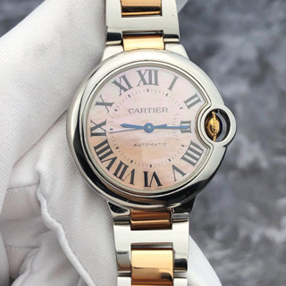 Cartier 卡地亞藍氣球W6920098粉色貝母盤33mm女士自動機械錶手錶