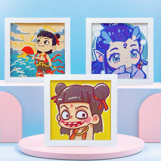 【現貨】Diamond painting 鑽石畫 2025年兒童敖丙哪吒鑽石畫DIY手工貼鑽粘貼畫益智玩具3到6歲