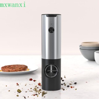 MXWANXI電動鹽胡椒研磨機,可充電式粗細可調香料研磨器,便攜式手持式自動省力省力胡椒磨餐廳