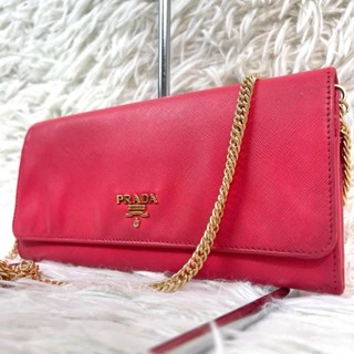 PRADA 肩揹包 鍊帶包 Saffiano皮革 日本直送 二手