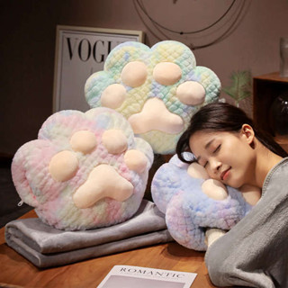 暖手枕 貓爪暖手寶 暖手抱枕 暖手寶 暖手 貓爪暖手抱枕被子兩用加厚冬季汽車辦公室午睡枕頭摺疊毛毯三合一