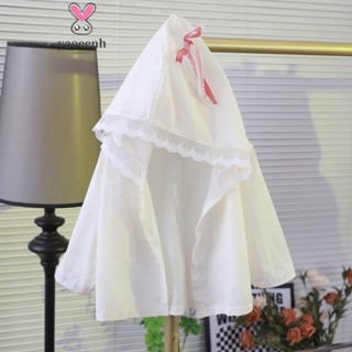 【YAOEENH】80-160CM 夏季女童輕薄透氣防曬衣 中大童蕾絲蝴蝶結連帽外套 現貨 快速出貨