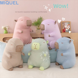 MIQUEL水豚毛絨抱枕,冰絲夏季水豚毛絨玩具,涼麵卡哇伊毛絨動物酷豆水豚娃娃辦公室午睡枕