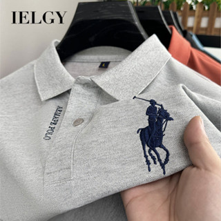 IELGY 夏季短袖上衣搭配休閒商務刺繡免燙polo衫流行單品