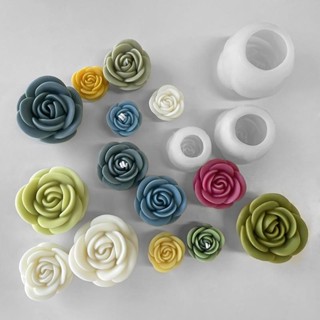 AN.MART花卉矽膠蠟燭模具3D牡丹花皂石膏樹脂鑄造模具DIY巧克力蛋糕烘焙工具婚禮AM