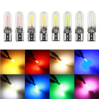 2PCS T10 LED 燈泡 Canbus 無錯誤 12V LED COB 玻璃汽車間隙寬度燈 T10 燈泡白色黃色紅