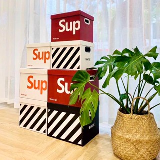 🔥臺灣新品🔥 網紅收納箱紙盒ins風裝衣物紙質零食書後備箱儲物箱禮品盒sup A D